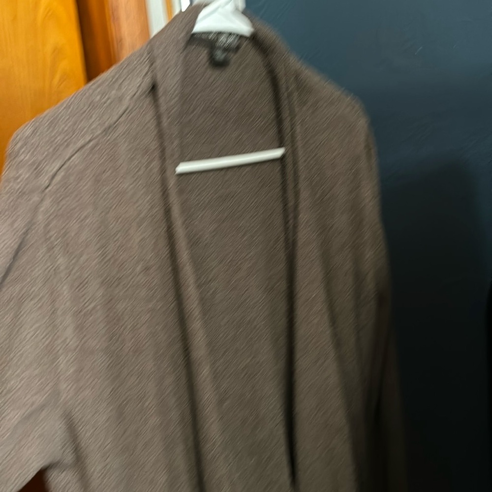 Barefoot Dreams Cardigan Sweater Womens L / XL Brown Open Front Bamboo Chic Lite